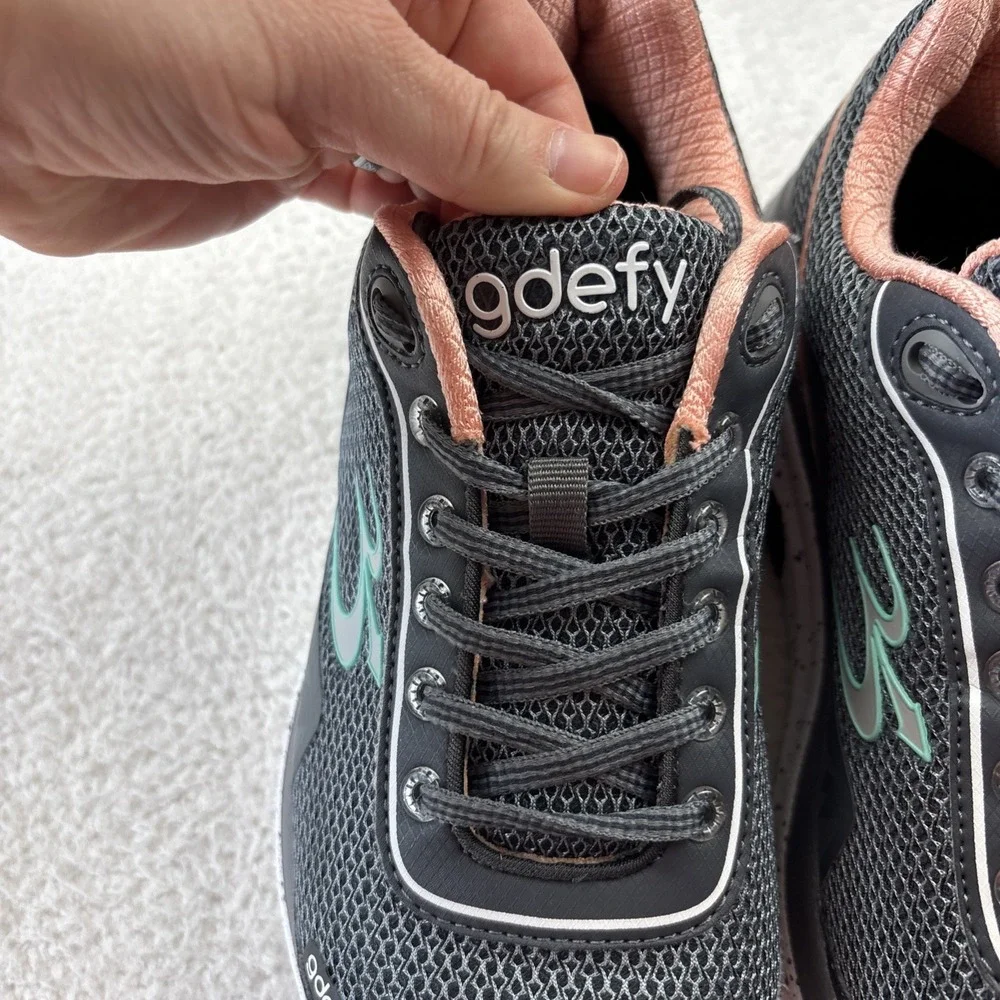G-DEFY Womens 'Mighty Walk' Shoes Size 9 Gray/Pink Sneakers Comfort Athletic